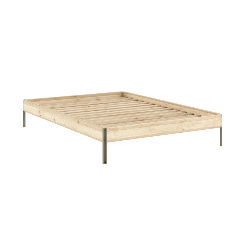 Karup - Core Bett | 140 x 200 cm / Kiefer natur / sage green