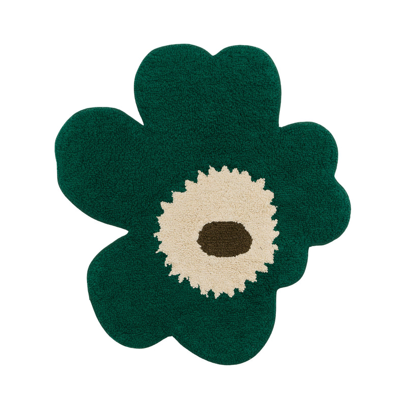 Marimekko - Unikko Badematte | 73 x 74 cm / emerald / off white / mole