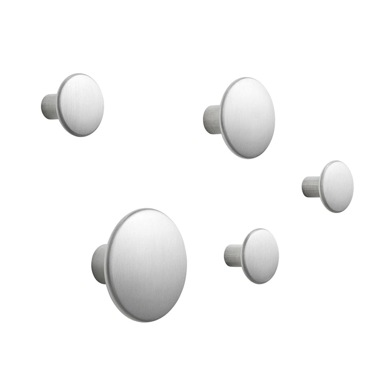 Muuto - Wandhaken The Dots Metal 5er-Set | aluminium