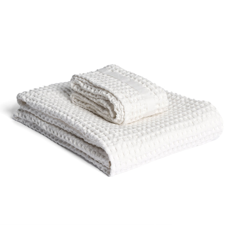The Organic Company - Big Waffle Handtuch, Gift Set (2tlg.) | naturweiß