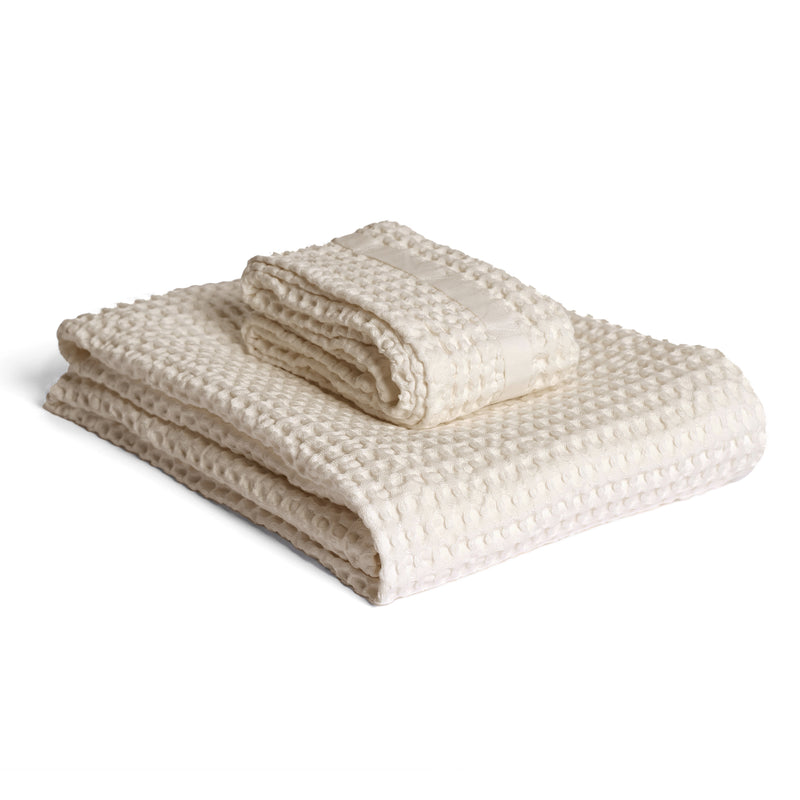 The Organic Company - Big Waffle Handtuch, Gift Set (2tlg.) | stone