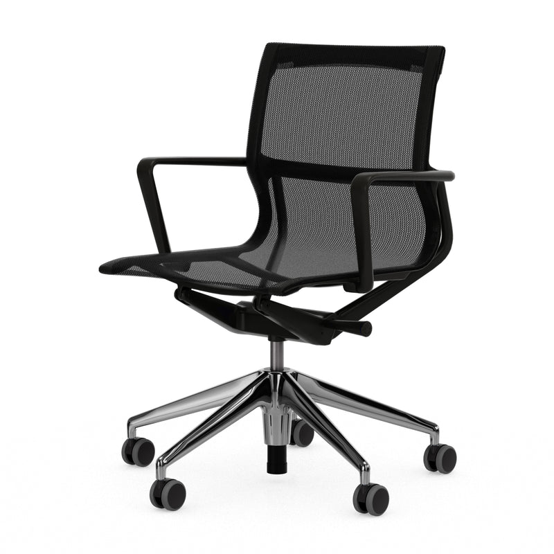 Vitra - Physix Bürodrehstuhl | TrioKnit 06 black pearl / Aluminiumfuß poliert / tiefschwarz