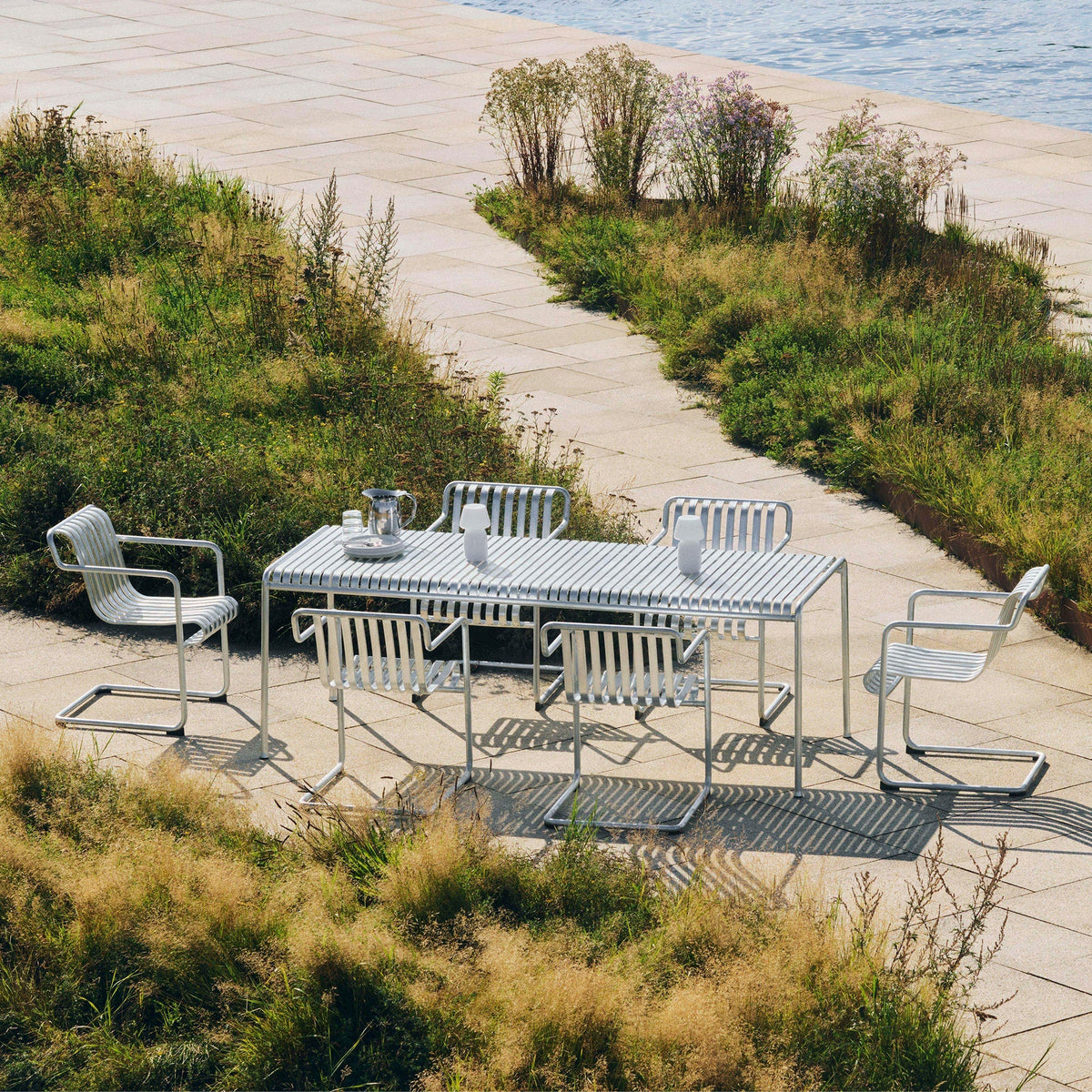 HAY – Palissade table + 4x Dining Armchair