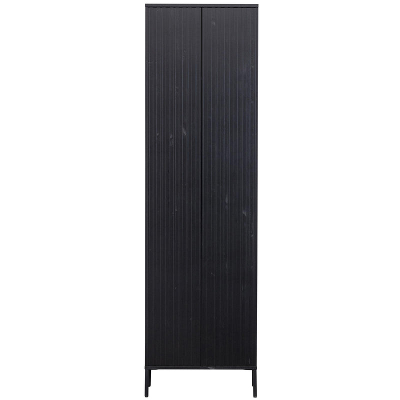 WOOOD - Gravure Schrank mit Schubladen | Kiefer schwarz