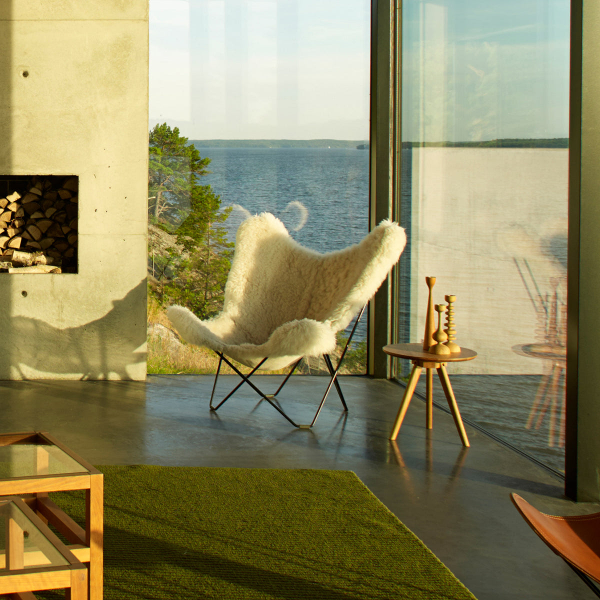 cuero - Iceland Mariposa Butterfly Chair | Schaffell geschoren