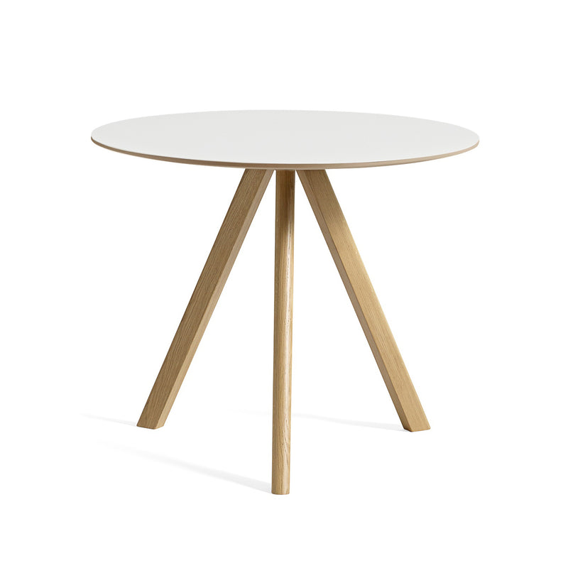 HAY - Copenhague CPH20 Bistrotisch  | Ø 90 cm / weiß / Eiche lackiert