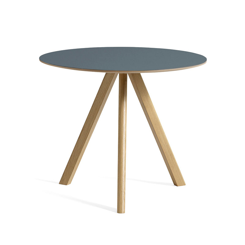 HAY - Copenhague CPH20 Bistrotisch  | Ø 90 cm / smokey blue / Eiche lackiert