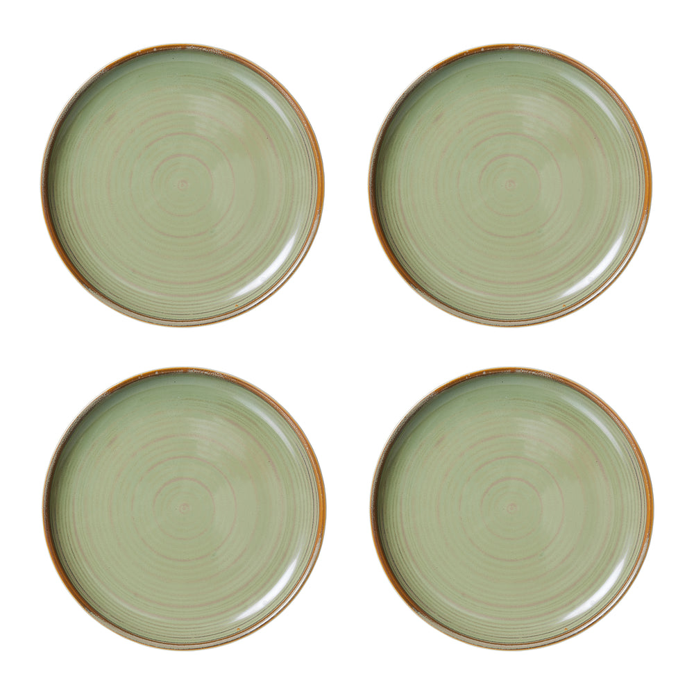 HKliving - Chef Ceramics Teller (4er-Set) | Ø 20 cm / moss grün