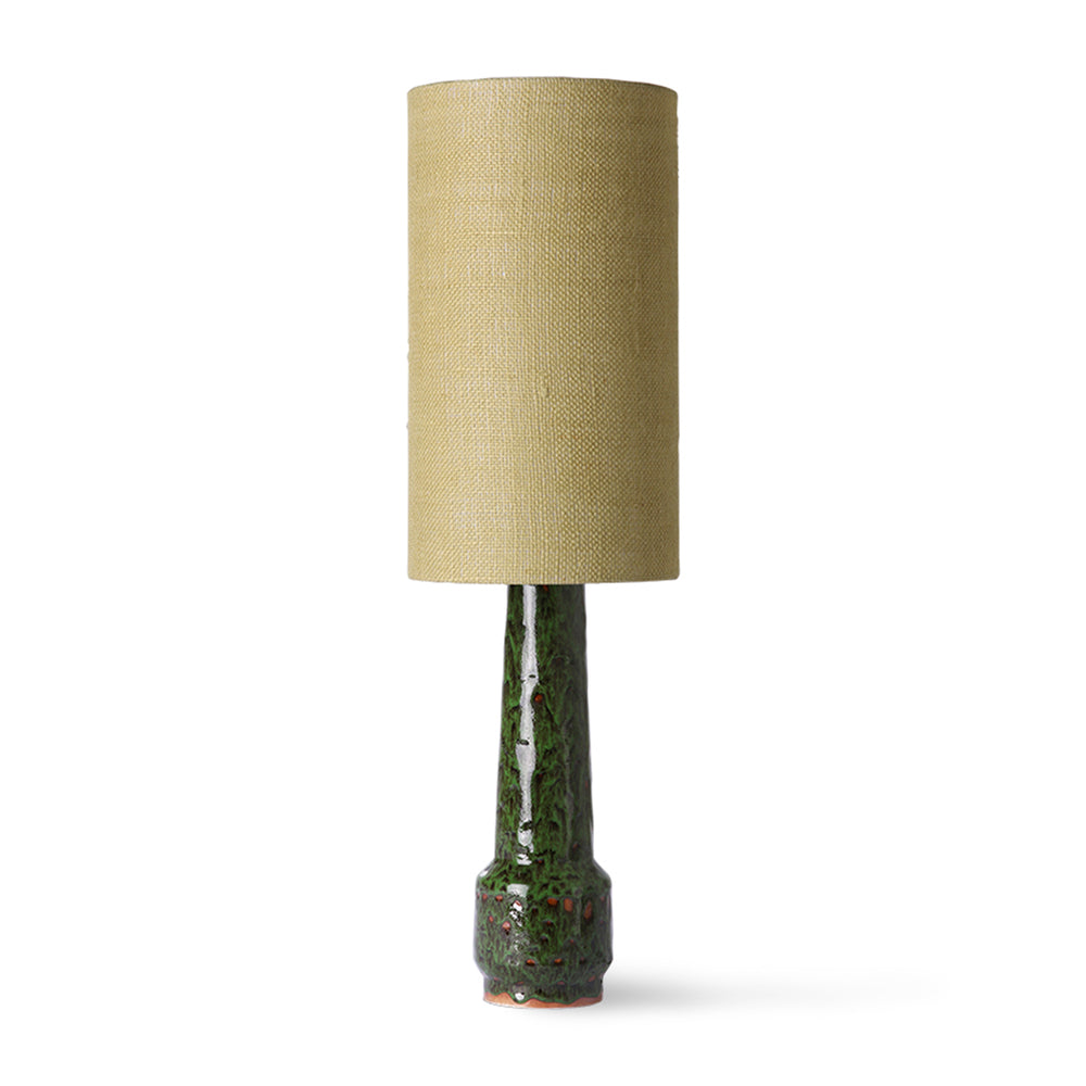 HKliving - Retro Tischleuchtenfuß mit Schirm | Lampenschirm Jute / Tischleuchtenfuß H 45 cm / lava green