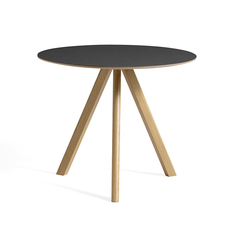 HAY - Copenhague CPH20 Bistrotisch  | Ø 90 cm / schwarz / Eiche lackiert