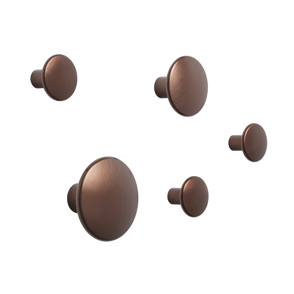 Muuto - Wandhaken The Dots Metal 5er-Set | umber