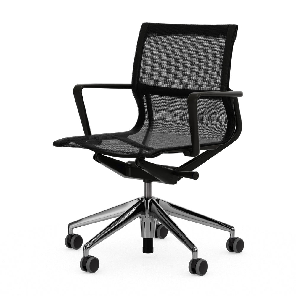 Vitra - Physix Bürodrehstuhl | TrioKnit 06 black pearl / Aluminiumfuß poliert / tiefschwarz
